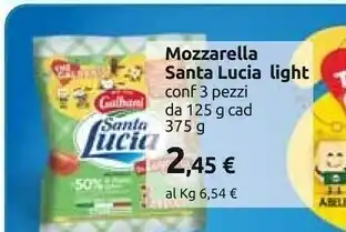Carrefour Galbani Mozzarella Santa Lucia Light 375 G(ml) offerta