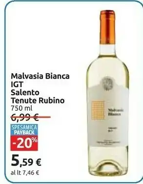 Carrefour Tenute Rubino Malvasia Bianca IGT offerta