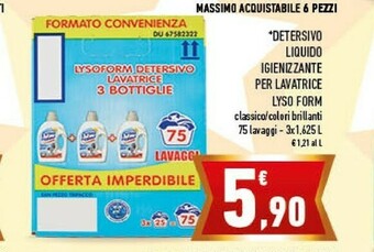 Conad Lysoform Detersivo Liquido Igienizzante Per Lavatrice offerta