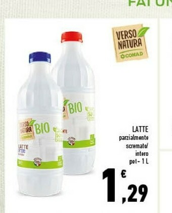 Conad Conad - Latte Parzialmente Scremato Biologico Verso Natura 1000 G(ml) offerta