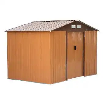Casetta da giardino porta utensili attrezzi in lamiera marrone 277x191x192cm