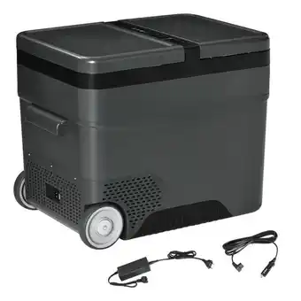 Frigo portatile elettrico 45l con maniglia telescopica e ruote per auto e camion