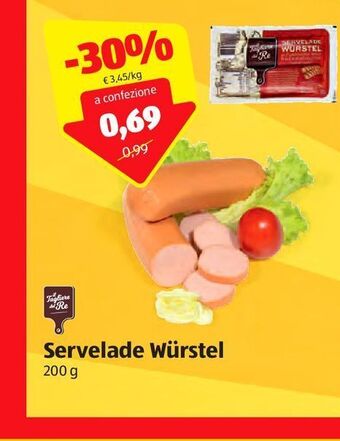 ALDI Servelade wurstel offerta