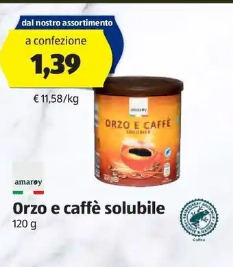ALDI Orzo e caffè solbile offerta