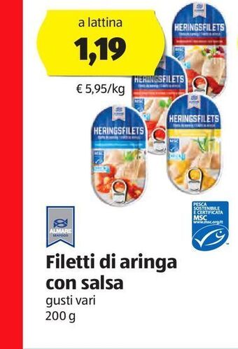 ALDI Filetti di aringa con salsa offerta