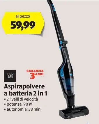 ALDI Aspirapolvere a batteria 2in1 offerta