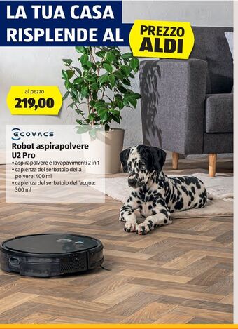ALDI Robot aspirapolvere u2 pro offerta