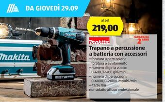 ALDI Trapano a percussione a batteria con accessori offerta
