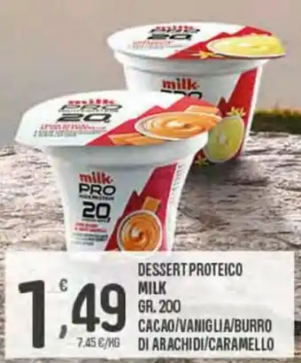 Eurospar Milk Dessert Proteico gr. 200 Cacao/Vaniglia/Burro di Arachidi/Caramello offerta