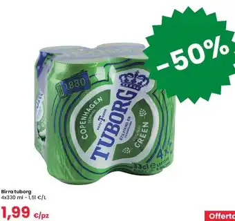 Despar Tuborg Birra 4 x 330 ml offerta
