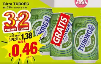 Prix Quality Tuborg Birra 330ml offerta
