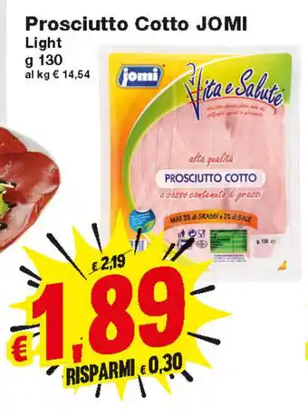 Prix Quality Jomi Prosciutto Cotto Light 130g offerta