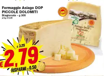 Prix Quality Piccole Dolomiti Formaggio Asiago Dop 300g offerta