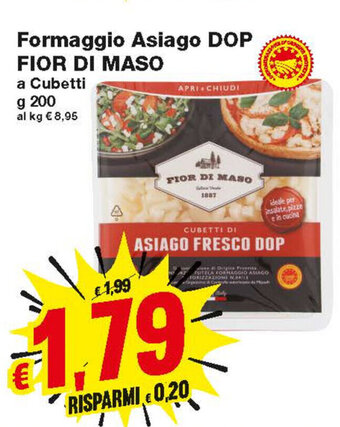 Prix Quality Fior Di Maso Formaggio Asiago Dop 200g offerta