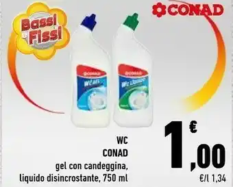Conad Conad WC Gel Con Candeggina/ Liquido Disincrostante offerta