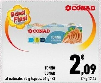 Conad Conad - Tonno Al Naturale 240 G(ml) offerta