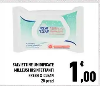 Conad Fresh & Clean Salviettine Umidificate Milleusi Disinfettanti offerta