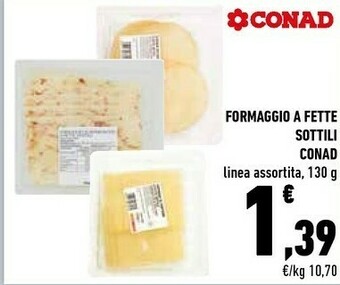 Conad Conad - Formaggio Di Montagna A Fette Sottili 130 G(ml) offerta