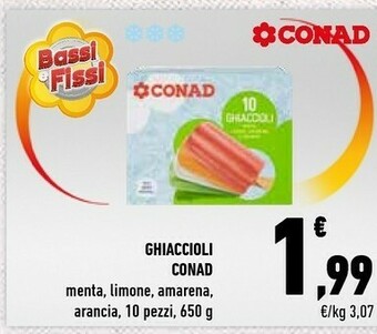 Conad Conad - Ghiaccioli Menta Limone Amarena Arancia 650 G(ml) offerta