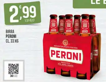 Eurospar Peroni Birra cl. 33 x6 offerta