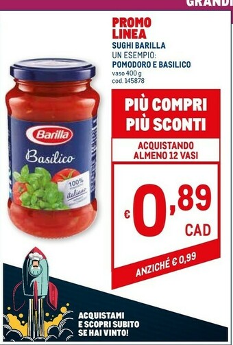 Metro Barilla Sughi per pasta offerta