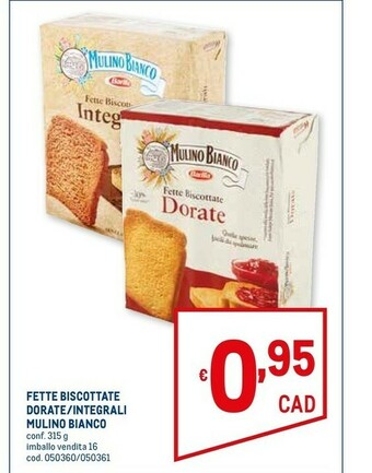 Metro Mulino Bianco Fette biscottate offerta