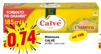 Prix Quality Calvé Maionesa 185ml offerta