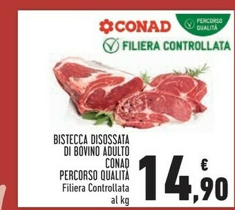 Conad City Conad Bistecca Disossata Di Bovino Adulto Percorso Qualità offerta