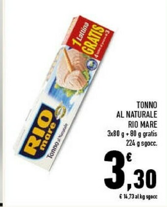 Conad Rio Mare Il Tonno Al Naturale Super Naturale 224 G(ml) offerta