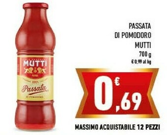 Conad City Mutti Passata Di Pomodoro 700 G(ml) offerta