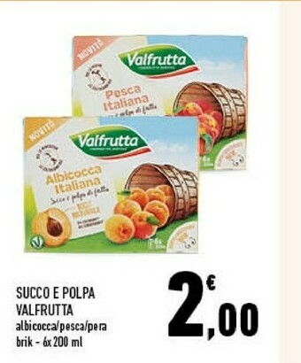 Conad City Valfrutta Pesca Italiana Succo E Polpa 200 G(ml) offerta