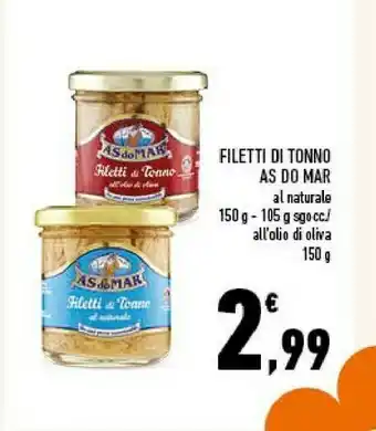 Conad City Asdomar Filetti Di Tonno Al Naturale 150 G(ml) offerta