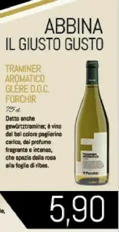 Conad Forchir Traminer Aromatico Glere Doc offerta
