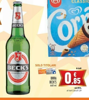 Conad Becks Beck's - Beck's 660 G(ml) offerta