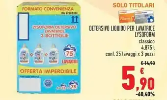 Conad Lysoform Detersivo Liquido Per Lavatrice Classico offerta