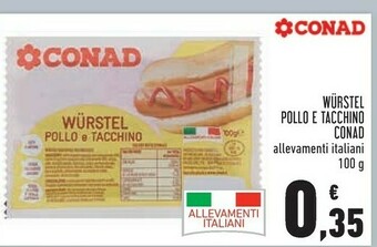 Conad Conad - Wurstel Pollo E Tacchino 100 G(ml) offerta