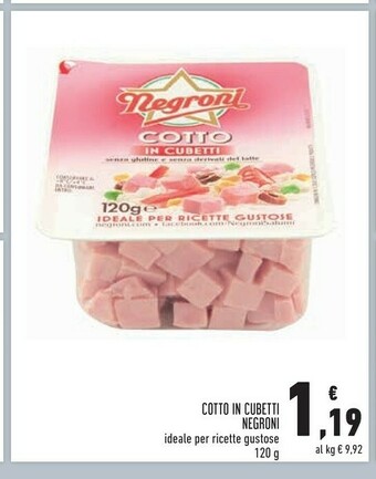Conad Negroni Cubetti Di Cotto 120 G(ml) offerta