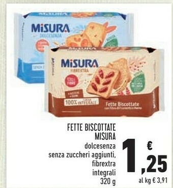 Conad Misura Fibrextra Fette Biscottate Integrali 320 G(ml) offerta