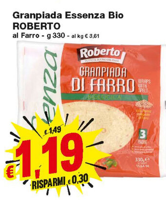 Prix Quality Roberto Granpiada Essenza Bio 330g offerta