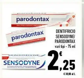 Conad Dentifricio Sensodyne / Parodontax 75 Ml offerta