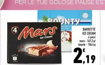 Conad Barrette Ice Cream 4 Pezzi Mars 167.2 G / Bounty - 156,4 G offerta