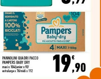 Conad Pampers Pannolini Quadri Pacco Baby Dry offerta