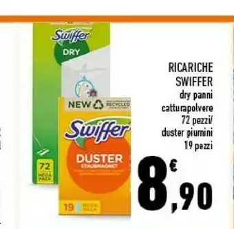 Swiffer Ricariche Dry Panni Catturapolvere 72 Pezzi / Duster Piumini 19 Pezzi
