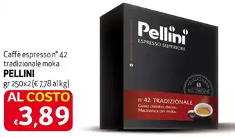 Maxi Family Pellini Caffè espresso n 42 tradizionale moka gr 250x2 offerta