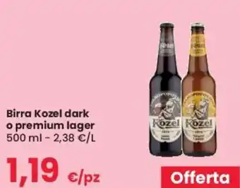 Despar Kozel Dark O Premium Lager Birra 500 ml offerta