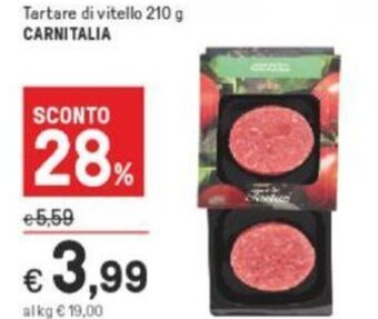 Iper La Grande Tartare di vitello 210 g Carnitalia offerta