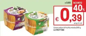 Iper La Grande Linea polpa di frutta mista 200 g Le Fruttine offerta
