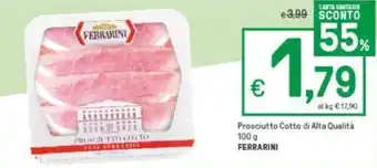 Iper La Grande Ferrarini Prosciutto Cotto di Alta Qualità 100 g offerta