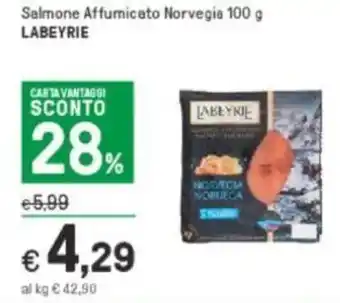 Iper La Grande Labeyrie Salmone Affumicato Norvegia 100 g offerta