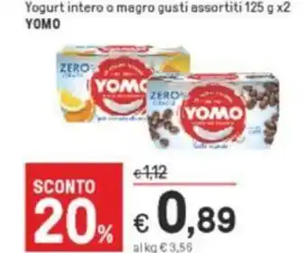 Iper La Grande Yomo Yogurt intero o magro gusti assortiti 125 g x2 offerta